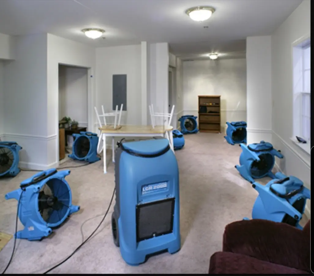 Air movers and dehumidifier setup for Water Damage Restoration in Stroudsburg